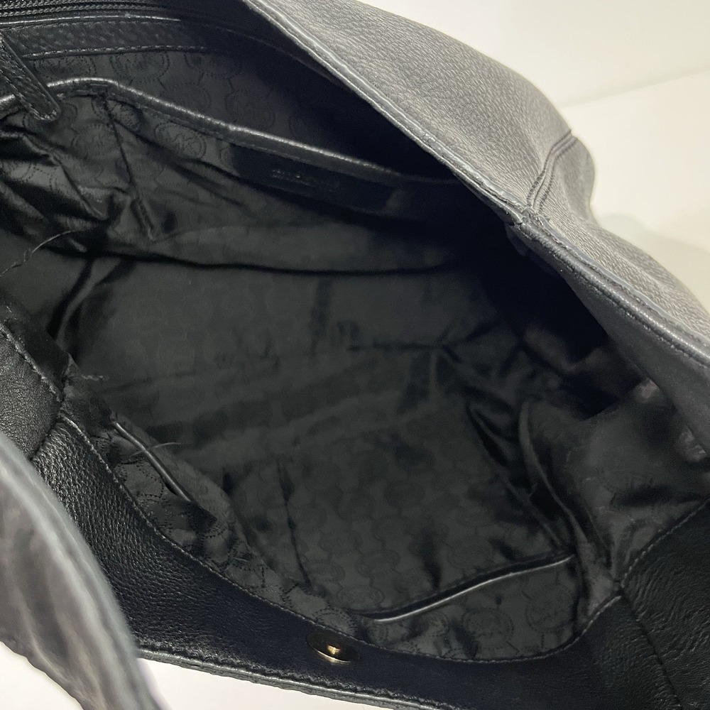Y2K Michael Kors Fulton Black Pebbled Leather Large Hobo Shoulder Bag Buttery - Picture 4 of 9